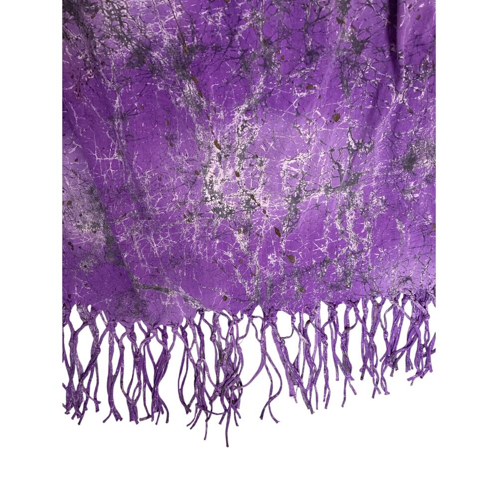 Purple Tie Dye Maxi Skirt Small 100% Cotton Textured Tassel Hippie Festival - Picture 3 of 6